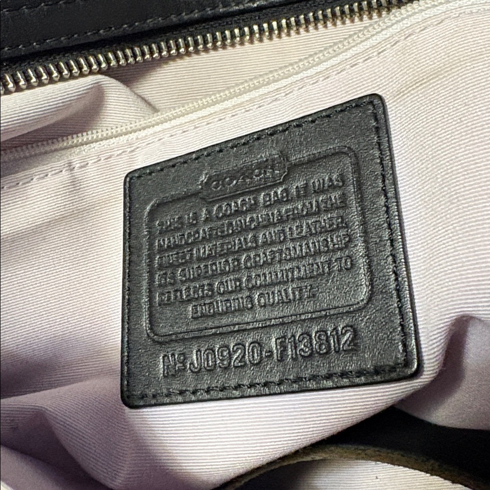 Coach Signature Canvas Shoulder Bag - Black and Tan - Picture 4 of 8